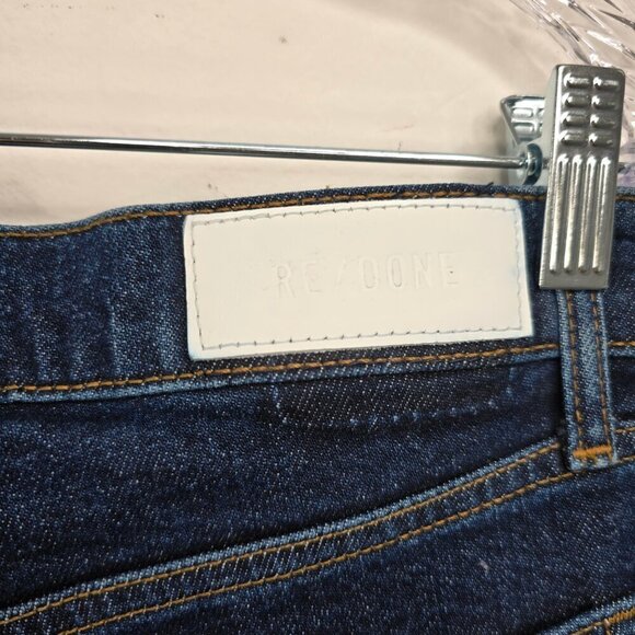 Re/Done 90s High Rise Ankle Crop Button fly Denim Indigo Denim Jeans - Picture 11 of 13